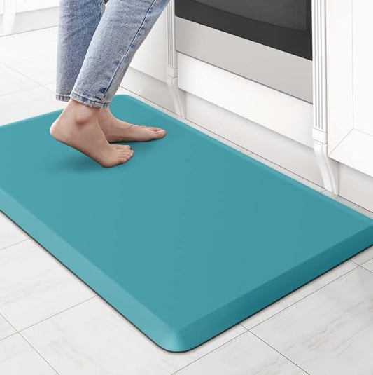 KitchenClouds Cushioned Anti Fatigue Rug 17.3"x28" Water Resistant Non Slip Standing Desk Mats Comfort Floor Mats for Kitchen, House Sink Office (Green)
