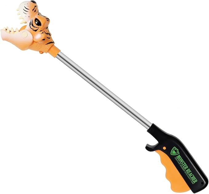 DINOBROS Tiger Grabber Toys Pincher Snapper Chomper Monster Reacher Robot Hand Animal Toy for Kids