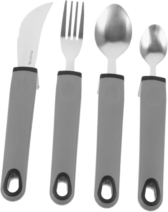 SAFIGLE 1Set Adaptive Portable Utensil for Elderly Shaking Non Slip Design for Easy Grasping Tableware for Seniors with Weak Grip Lightweight Convenient for Dining