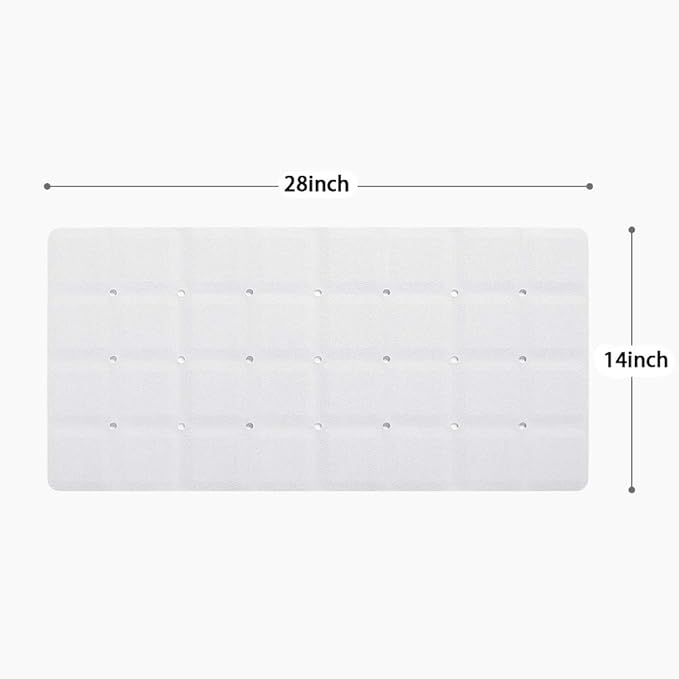 Webos Foldable Non Slip Silicon Bath Mat Bathtub mat Shower mats no Suction Cups for Textured Tub and Reglazed Tub (Foldable-White, 28-inch x 14-inch)