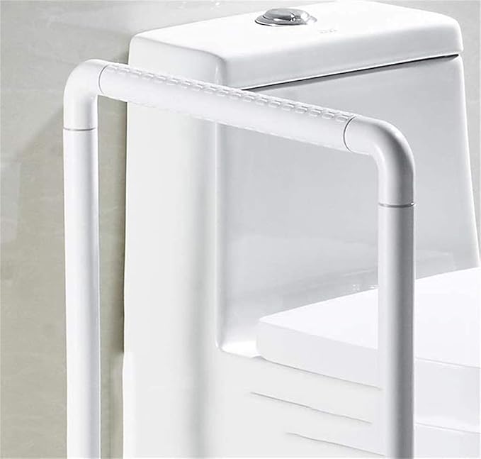 Floor-Standing Toilet Rails, Stainless Steel Frame Support Grab Bar, Home Bathroom Handicap Nylon Non-Slip Handle, Shower Balance Bar Assist Grip (Color : White, Size : 54x72cm)