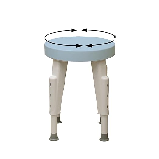 SP Ableware 727152100 Rotating Shower Stool, Adjustable Legs