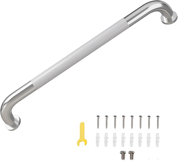 16 Inch Grab Bars for Shower, Brushed Nickel Anti Slip Grab Bar for Bathtubs Showers Toilet, Stainless Steel Safety Shower Grab Bar,Wall Mounted Shower Handle Handicap Bars for Senior Elderly