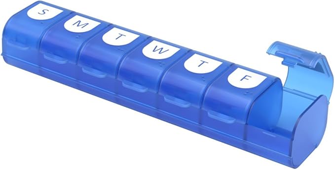 EZY DOSE Weekly (7-Day) Pill Case, Medicine Planner, Vitamin Organizer, X-Large Compartments, Easy Fill All Compartments at Once, Convenient and Easy to Use, Color May Vary, BPA Free