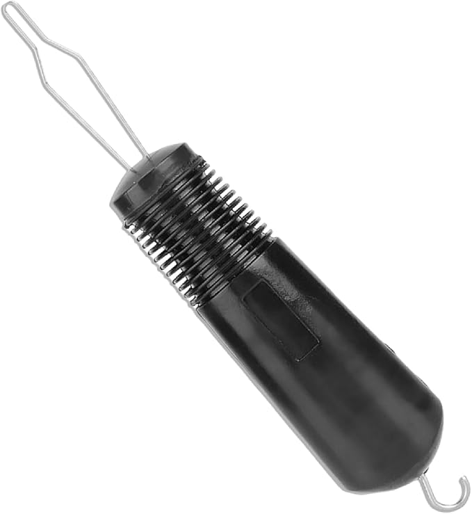 Stainless Steel Button Hook with Zipper Pull, Button Hook Dressing Aid Assist Tool with Comfort Grip Shirt Dressing Buttoning Aid for Elderly Disabled Black