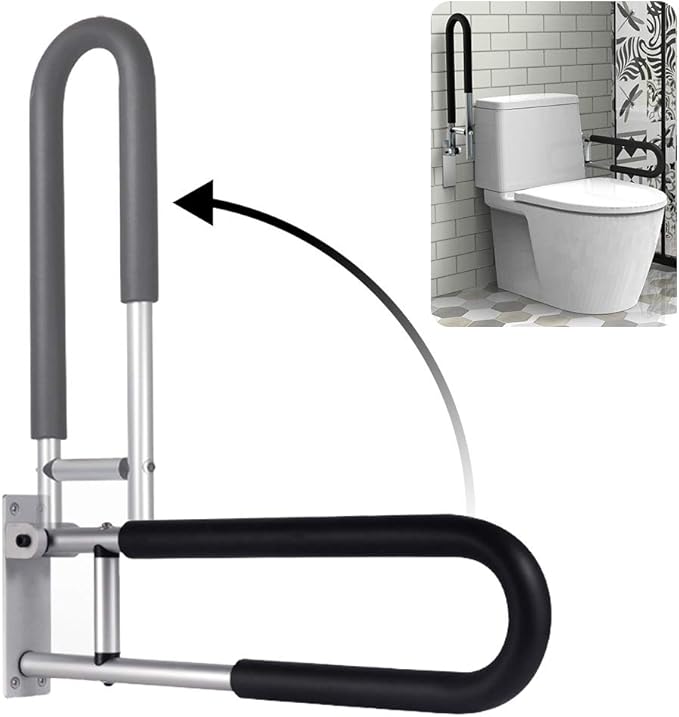 Handicap Grab Bars Rails 23.6 Inch Toilet Handrails Bathroom Safety Bar Hand Support Rail Handicapped Handrail Accessories for Seniors Elderly (24inch)