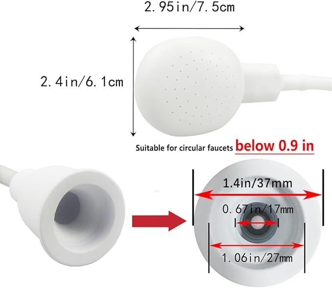 Portable Rubber Hose Nozzle, Size, Easy to Use, Hand Shower, Suitable for People or Pets (3m)