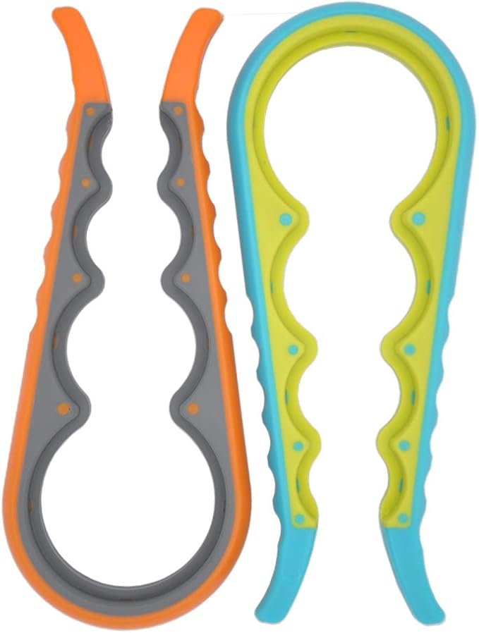2 pcs Multi-Purpose Colourful Adjustable Rubber Strap Wrench Grip/Tighten Bottle Jar Can Opener for Small Hands, Seniors or Anyone Who Suffers from Arthritis