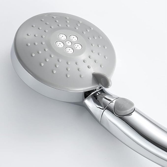 Elderly Handheld Shower Head Designed For Disabled Pregnant Woman Gravidas With 79-Inch Hose Suciton Cup Holder Bracket Home Care Control Button Convenient Push Button Chrome