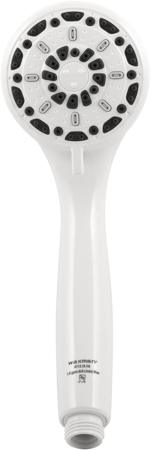 Aqua Vista 3-in. White Handheld Shower Head with 3 Spray Settings 8333510, Variable Spray Shower Head Works as Spa Shower Head and Massage Shower Head, Showerhead House Essentials for New Home