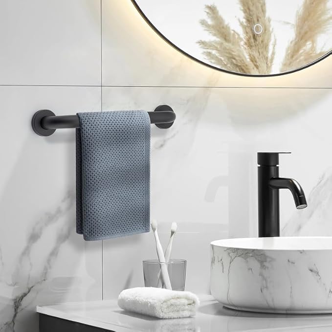 Grab Bars for Shower, 1 Pack 12-Inch Anti Slip Shower Handles for Elderly, Safety Shower Grab Bar, Stainless Steel Handicap Grab Bars for Bathroom (Black 1" Diameter)