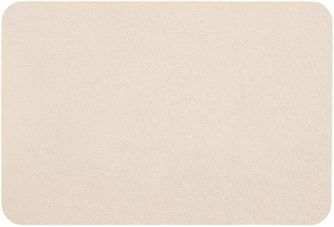 TYUU Bathroom Mat Quick Dry, Bathroom Rugs Non Slip Washable Thin Absorbent Bath Mat Fits Under Door Bathroom Floor Mat Perfect for Bath, Shower, or Sink 24"x36" Beige