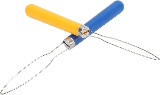 AYNEFY Hook Helper, Threader Stainless Steel Quick Threader, Comfortable Grip, Portable Sewing Tool, Help with Buttons On Shirts for Seniors for Household Use