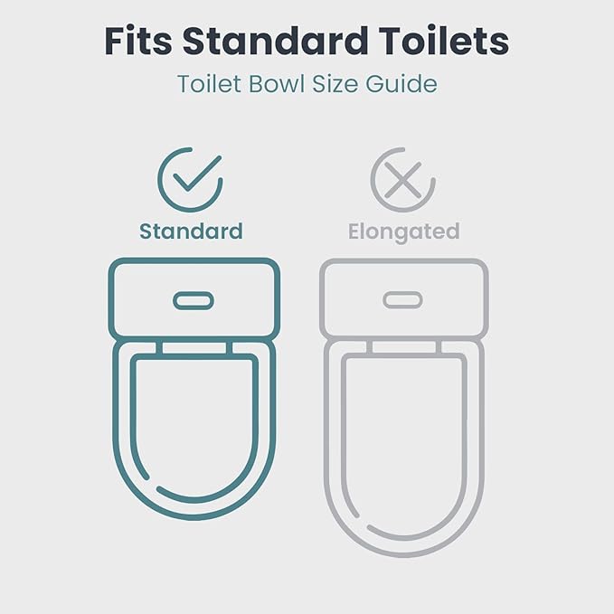 PELEGON Raised Toilet Seat With Handles (300lb) Toilet Seat Risers for Seniors, Raised Toilet Seat for Handicap Toilet Seat For Elderly & Disabled - Standard Seat