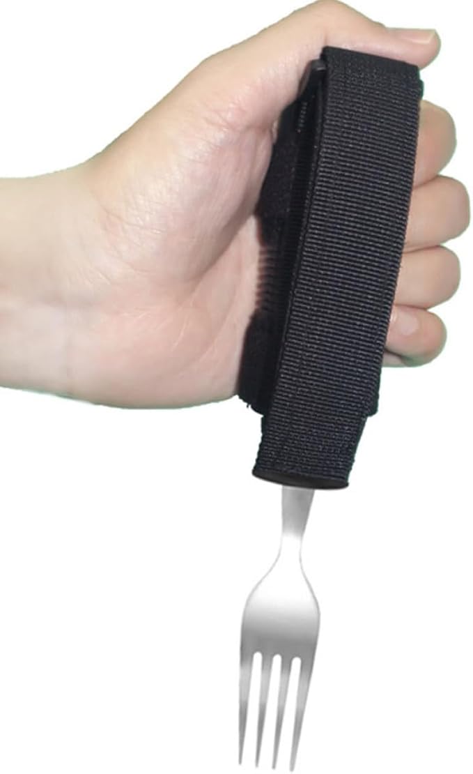 Luxshiny Elderly Disabled Fork with Wide Non-Slip Handle, Anti-Shaking Adaptive Utensil for Seniors and Hand Tremors, Comfortable Grip Eating Aid Fork for Daily Use