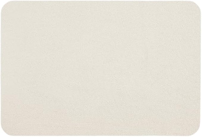 TYUU White Bath Mat, Bathroom Rugs Non Slip Washable Thin Absorbent Quick Dry Bath Mat Fits Under Door Bathroom Floor Mat Perfect for Bath, Shower, or Sink 24"x36" White