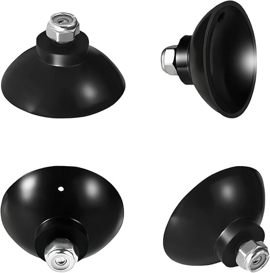 Zookpr Replacement Gripper Cups for Arcmate EZ Reacher Accessory Tips, Outdoor Heavy Duty Gripper Reacher Grabber Tool, UV Resistant, Rubber Cups with Locknuts, Black, 2 Pairs(4 Cups)