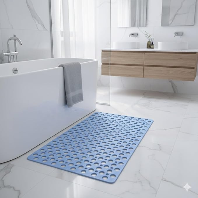 Non Sllip Shower Mat for Inside Shower Bath Mat for Shower, TPE Bathroom Mat 30x17 in (75x43 cm)