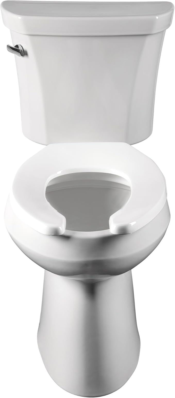 BEMIS 1955CT Commercial Open Front Plastic Toilet Seat, Heavy Duty Industrial Seat without Lid, Secure Installation for Long Lasting Use, Made in USA, Elongated, Black (Pack of 2)