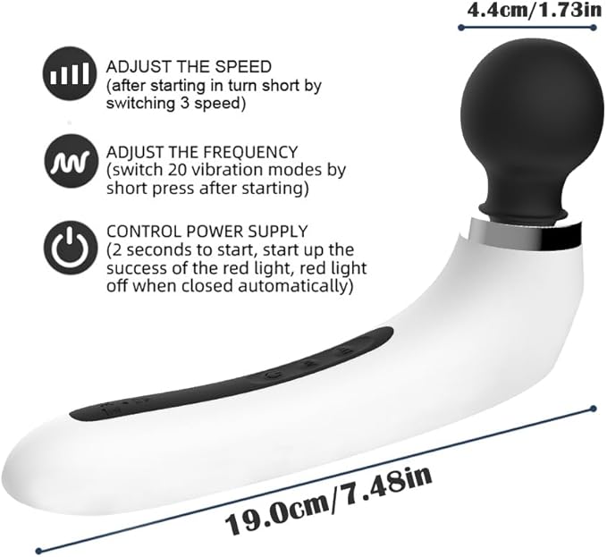 AEVEONE Small Massager - Handheld Back Massage - Quiet - Waterproof - Cordless Massagers to Relief Whole Body Muscle Tension and Promote Relaxation, 20-Modes & 8-speeds (Massager)