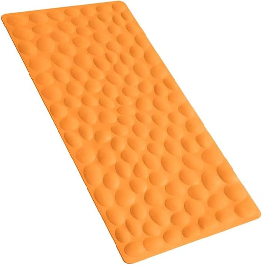 Non-Slip Bathtub Mat OTHWAY Soft Rubber Bathroom Bathmat with Strong Suction Cups (Orange, 16x31.5 inch)
