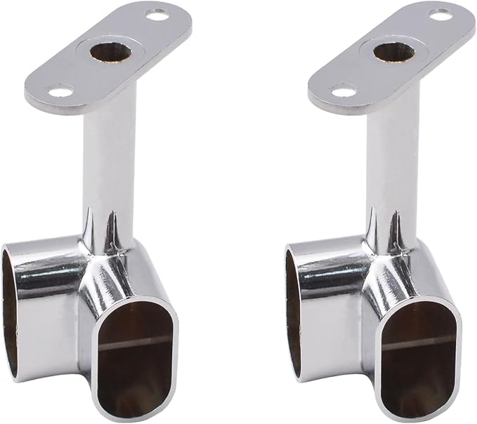 INCREWAY Corner Closet Rod Support Bracket, 2PCS 90 ° Heavy Duty Wardrobe Accessories Clothes Rail Flange Seat for Cabinet Wardrobe in Bedroom Bathroom, Silvery