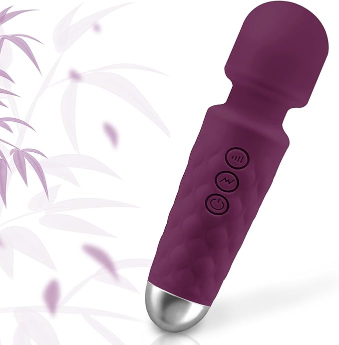 GWWJGSN Compact Multi-Frequency Portable Massager, Silicone Shell Skin-Friendly, for Neck Shoulder Legs Back to Relieve Fatigue（Grape Purple）