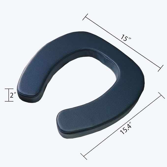 Toilet Seat Cushion Toilet Seat Riser with 2-inch High-Density Foam Performance Microfiber Fabric-Suitable for Standard,Elongated Toilets Bedside Commode(Blue)