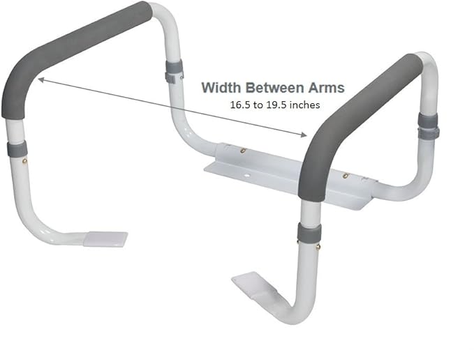 Drive Medical RTL12087 Bathroom Grab Bar for Toilets, White