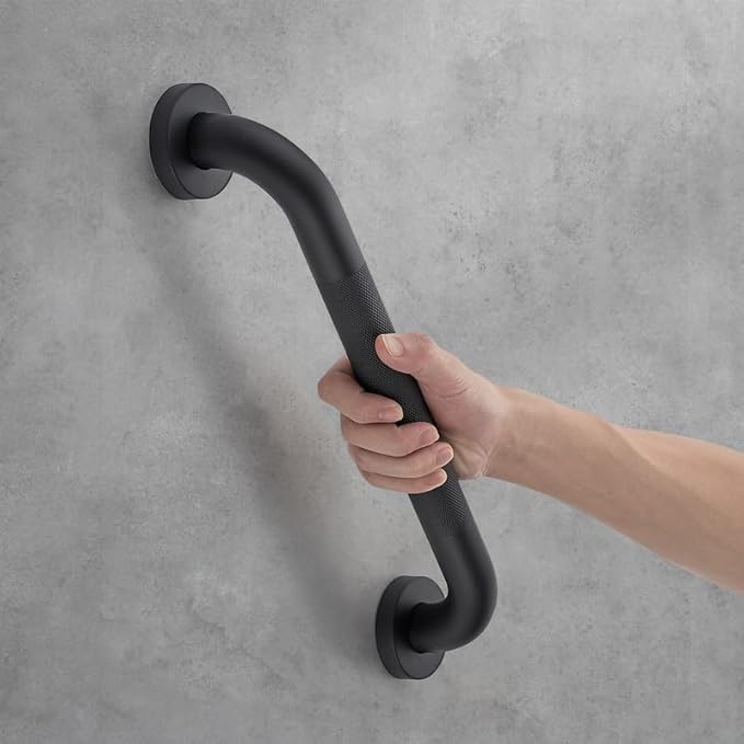 Grab Bars for Shower, 2 Pack 16-Inch Anti Slip Shower Handles for Elderly, Safety Shower Grab Bar, Stainless Steel Handicap Grab Bars for Bathroom (Black 1" Diameter)