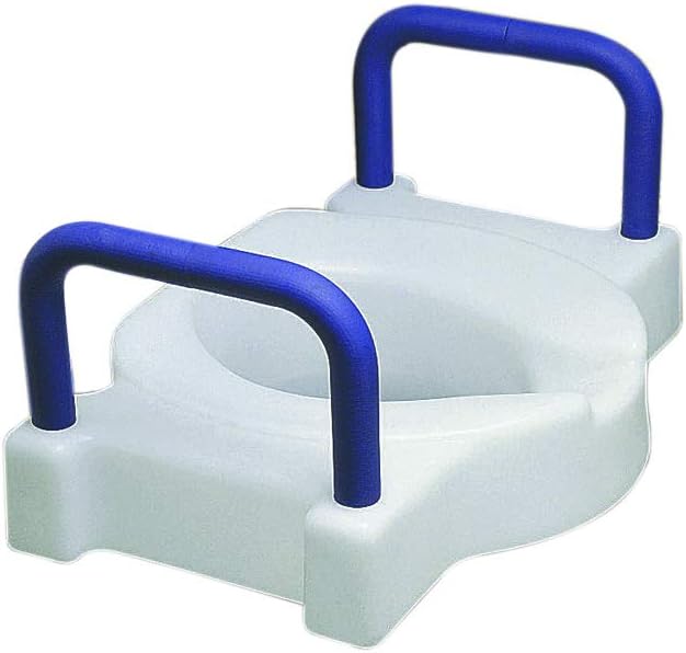 SP Ableware Extra Wide Tall-Ette 4-Inch Elevated Toilet Seat with Arms For Standard/Elongated Toilets - White (725891000)