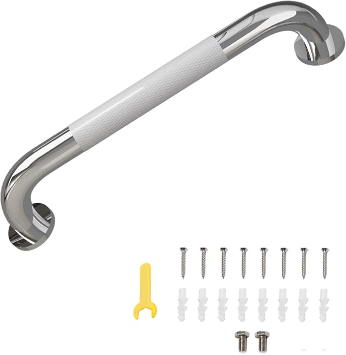 12 Inch Grab Bars for Shower,Chrome Anti Slip Grab Bar for Bathtubs Showers Toilet, Stainless Steel Safety Shower Grab Bar,Wall Mounted Shower Handle Handicap Bars for Senior Elderly