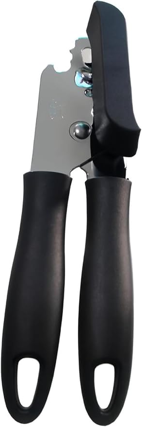 Professional Manual Can Opener, Black, Stainless Steel, Comfort Grip Handles, Kitchen Utensil