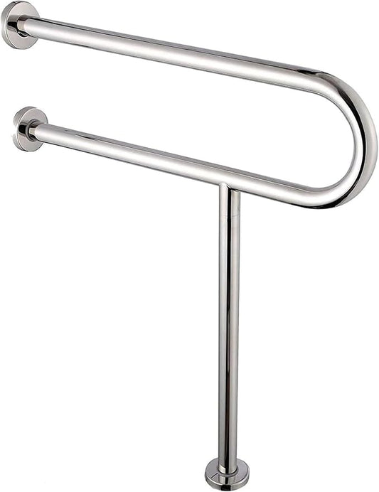 LacatohuuToilet Grab Bar with Leg 23.6inch,Anti-Slip Handicap Grab Bars Safety Rails,Stainless Steel Bathroom Support Rail for Seniors,Elderly,Pregnant,Disabled,Shower Grab Bars Supports 350lbs Load