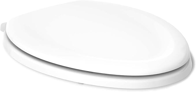 KOHLER Stonewood Quiet-Close, Elongated Toilet Seat Soft Close, Durable Wood, Easy Installation, Universal Fit, Home Essentials, White Finish, K-20466-0 (Pack of 2)