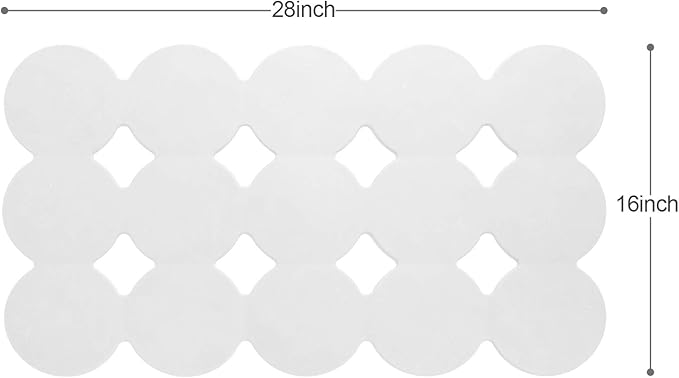 Webos Patented Non Slip Bathtub Mat Shower Bath Mats with Strong Suction Cups Superior Grip&Drainage Soft Heavy Duty Natural Rubber Bath Mat for Inside The tub (White, 28x16 inch)