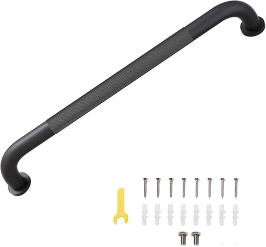 16 Inch Grab Bars for Shower, Black Anti Slip Grab Bar for Bathtubs Showers Toilet, Stainless Steel Safety Shower Grab Bar,Wall Mounted Shower Handle Handicap Bars for Senior Elderly