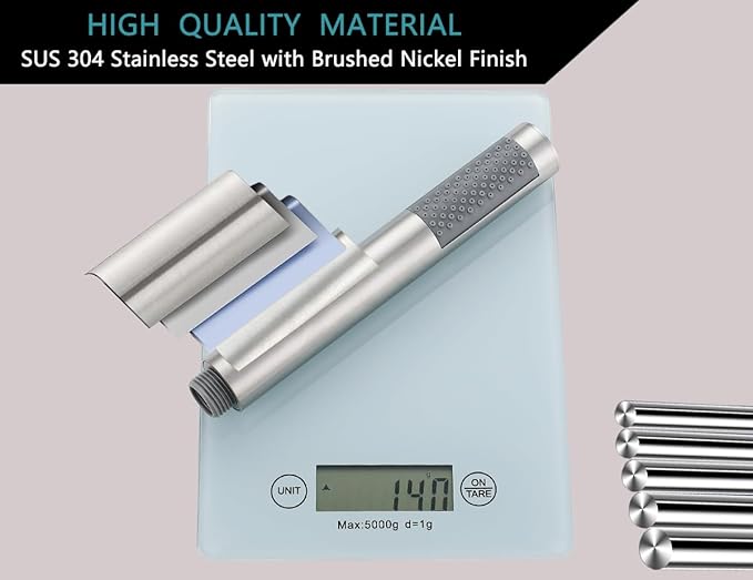 Handheld Shower Head with Hose, Hand Held Shower Wand Head with Long Hose, High Pressure RV Shower Head with Handheld Spray Combo, Dog Shower Attachment, Brushed Nickel