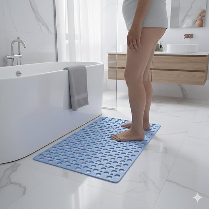Non Sllip Shower Mat for Inside Shower Bath Mat for Shower, TPE Bathroom Mat 30x17 in (75x43 cm)