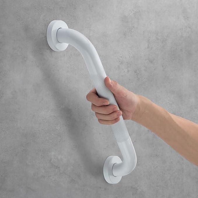 Grab Bars for Shower, 2 Pack 20-Inch Anti Slip Shower Handles for Elderly, Safety Shower Grab Bar, Stainless Steel Handicap Grab Bars for Bathroom (White 1" Diameter)