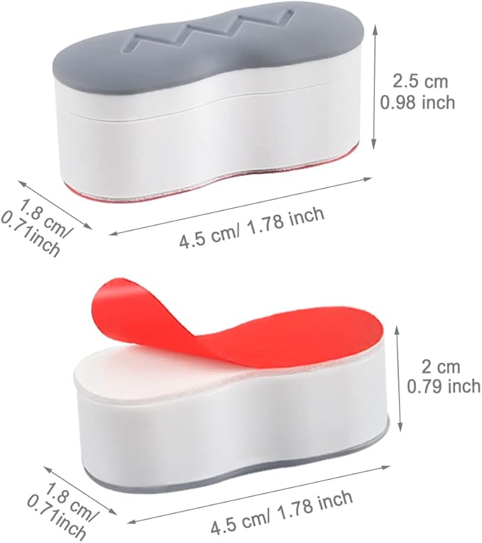 Bidet Toilet Seat Bumpers - Universal Buffer With 2 Heights Adjustment and Strong Self Adhesive (Grey & Clear, 10 for Lid, 4 for Tank)
