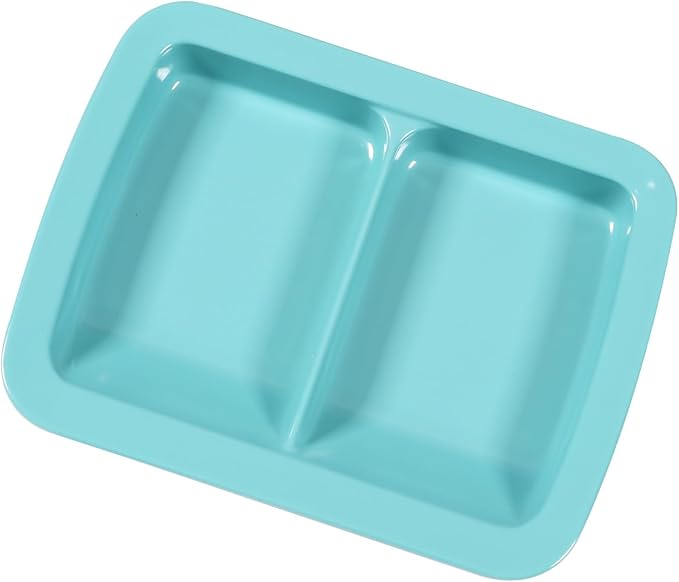 Adaptive Utensils Scoop Weighted Plate,2 Section Divided Spill-proof Plates with Extra Wall for Elderly,Non-slip Disabled Products for Handicapped to Self-feeding-Pack of 1