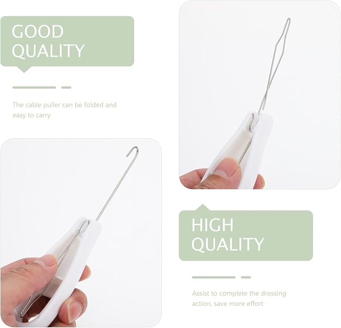 EXCEART Button Hook Helper Tool for Elderly One-Hand Dressing Aid with Non-Slip Handle for Shirts Dresses and Zipper Pull Assistance