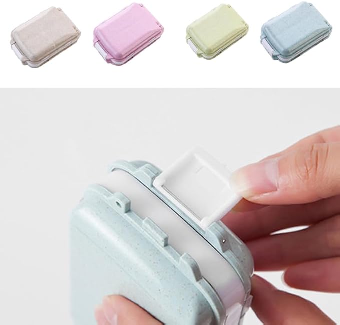 FOMIYES 2pcs Portable Wheat Straw Pill Organizer Travel Case for Daily Medication Compact Design for Easy Carrying for Seniors Go Use Beige