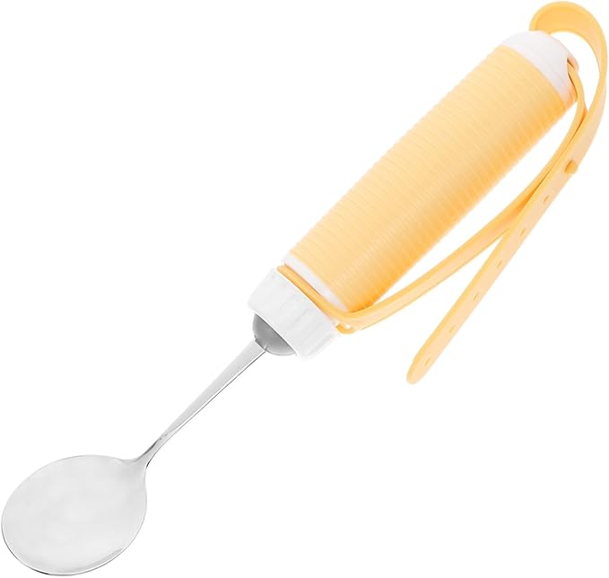 minkissy Adaptive -Shaking Spoon for Seniors Non- Stainless Steel Utensil with Swivel Design Ergonomic Eating Aid for Weak Hands Easy to Clean and Secure Grip