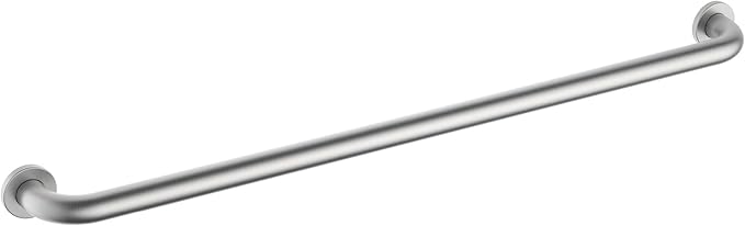 KIBI 36 Inch Stainless Steel Bathroom Safety Grab Bar | Curved Shaped Grab Bar for Bathtubs and Showers, Shower Safety Grab Bars for Seniors, Wall Mounted Anti-Slip Support (Brushed Nickel, KGB1036)