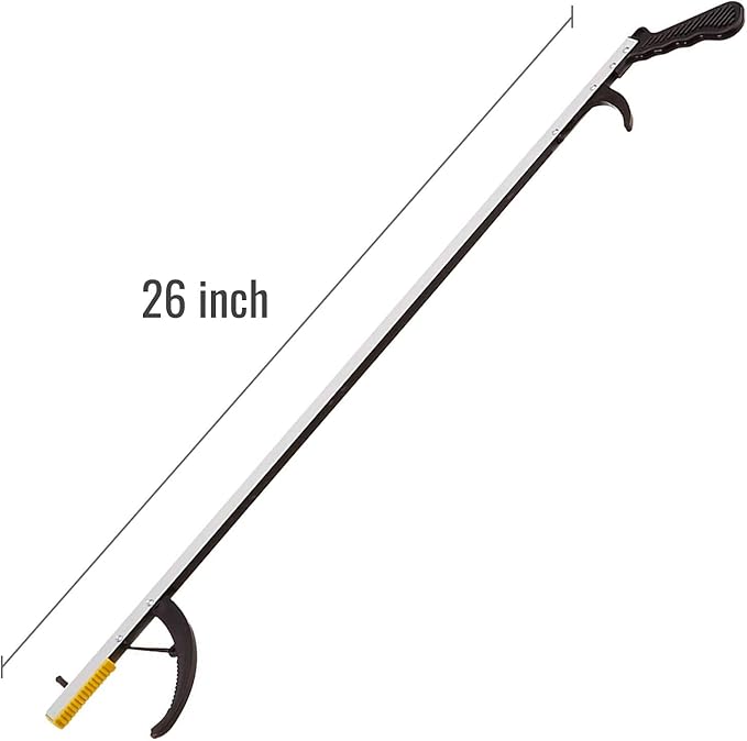 DMI Reacher Grabber Tool for Elderly, Disabled or After Surgery Recovery, Claw Grabber, Reaching Assist Tool, Trash Picker, Hand Gripper, Arm Extension, 26 Inches, Non Folding, Magnetic Claw
