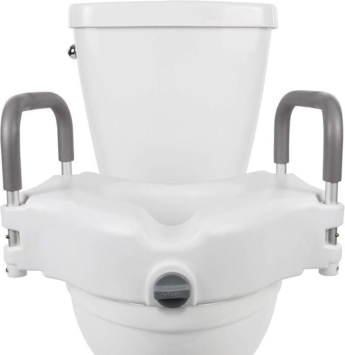 Vive Raised Toilet Seat - 5" Portable, Elevated Toilet Seat Riser & Extender - Elongated and Standard Fit Commode Lifter - Bathroom Safety Extender Assists Disabled, Elderly, Seniors, Handicapped