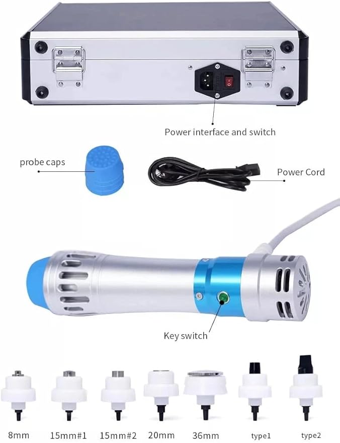 Electric Shockwave Therapy Machine, Shock Wave Therapy Device Body Massager Joint Pain Relief Focused Shockwave Machine Non-Invasive Therapy for Back Golf Elbow Plantar Fasciitis Body Relaxion
