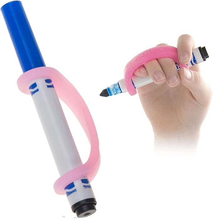 EazyHold Pink Silicone Non-Slip Adaptive Grip Aid, Universal Cuff Assistive Strap for Occupational Therapy, ALS, Cerebral Palsy, Special Needs, Pediatric Stroke, Easy Grip Hold Handle 2-Pack 4"